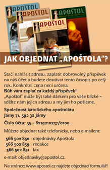 objednání časopisu Apoštol